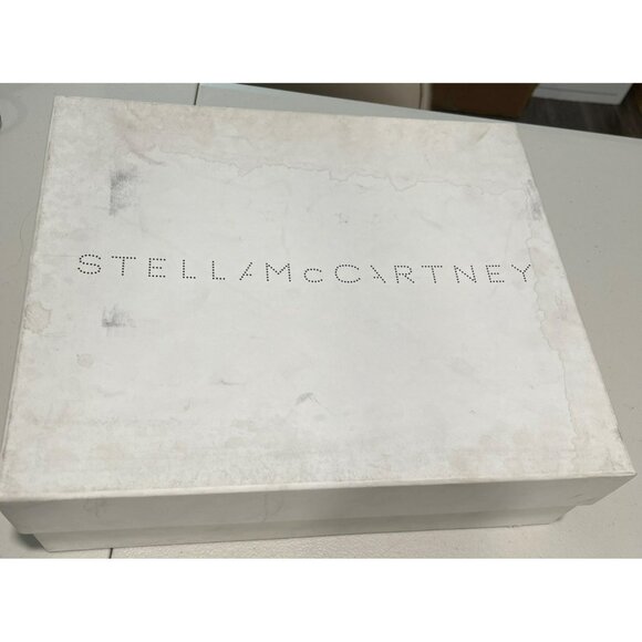 NEW Stella McCartney Logo Elyse White Platform Sneakers Size 8 Red Blue Soles - Picture 9 of 11